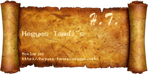 Hegyes Tamás névjegykártya